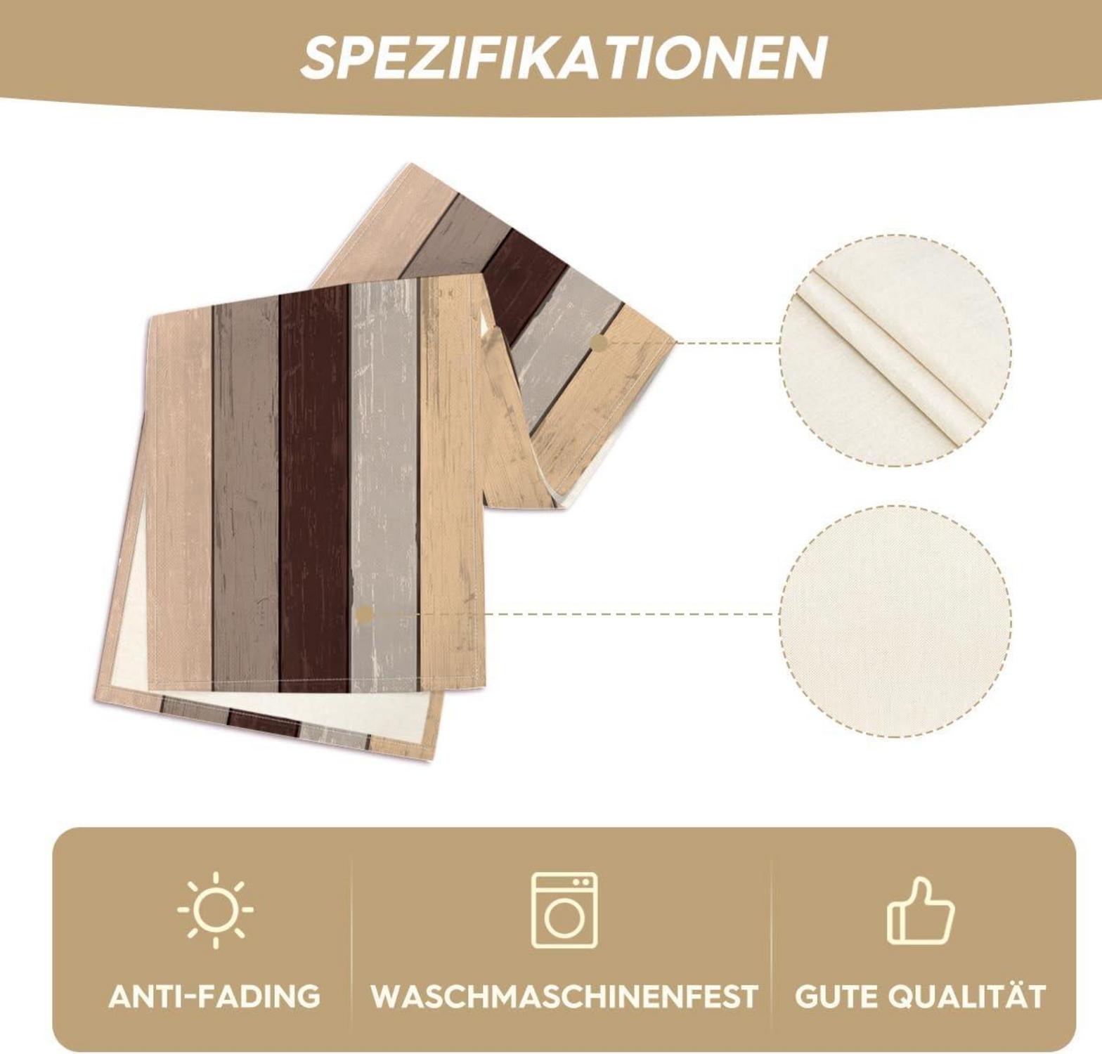Brauner Rustikaler Holz Herbst Tischläufer 40x140cm Party Dekor