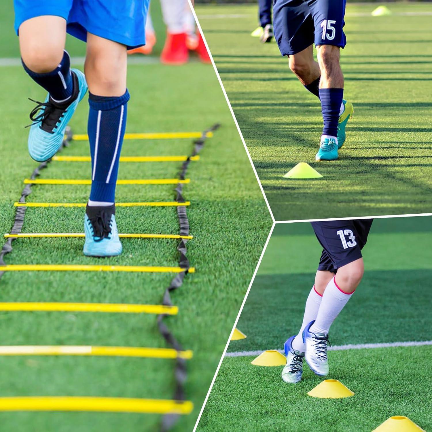 Agility Leiter Fußballtraining für Kinder mit 4 Heringen