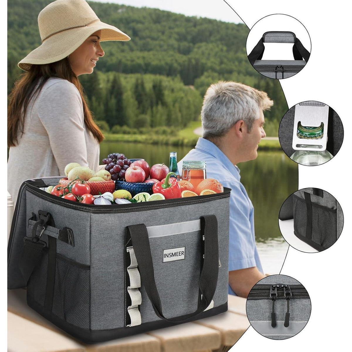 48L Kühltasche Faltbar – XXL Isoliertasche für Camping & Picknick