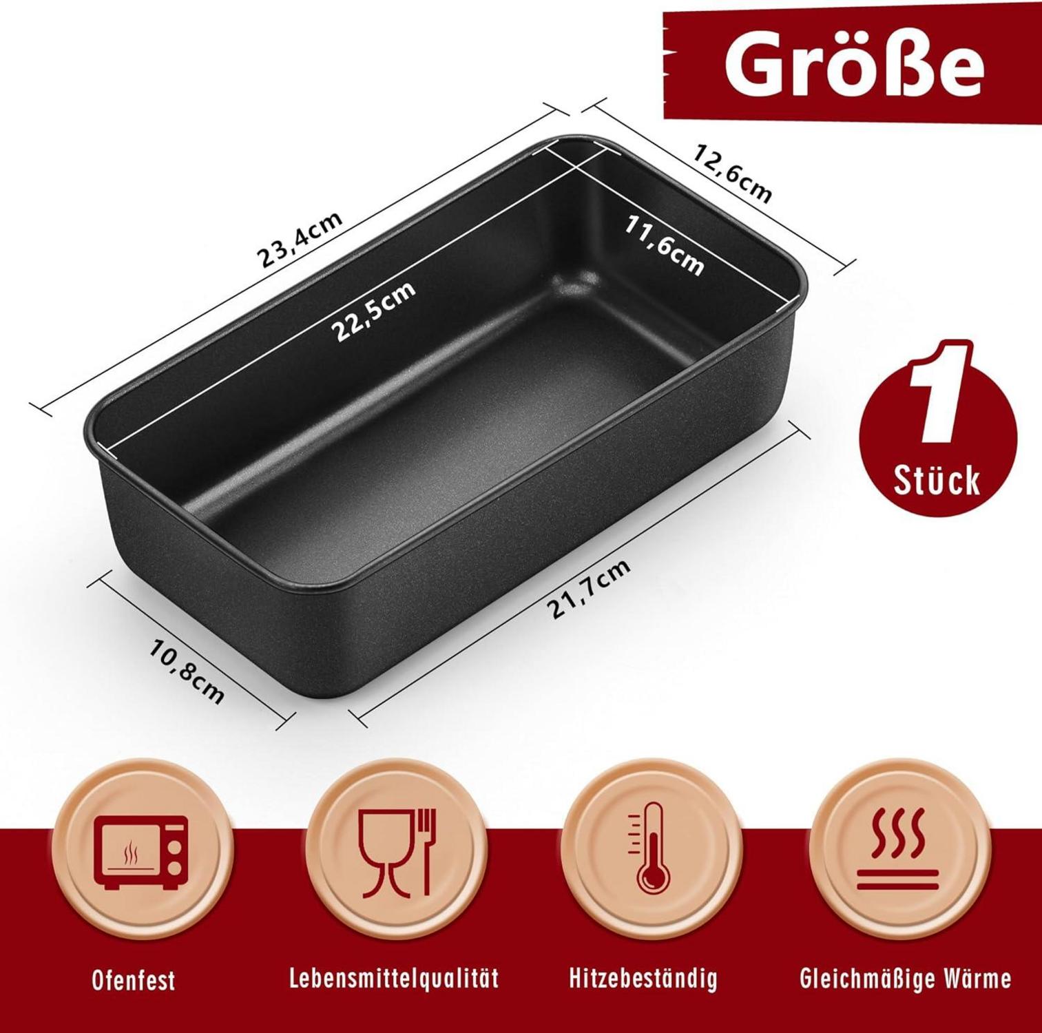 Edelstahl Brotbackform mit Antihaftbeschichtung, 23,4 x 12,6