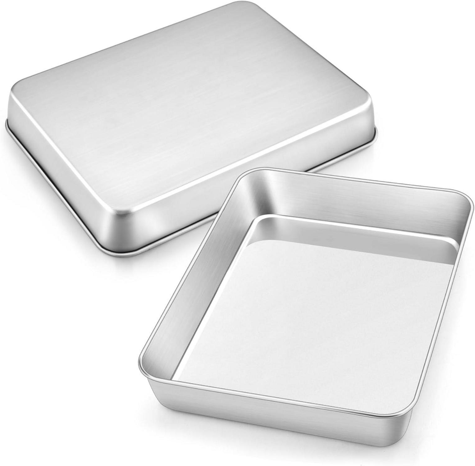 Edelstahl Backblech Set Rechteckig 31,5x24,7x5cm Spülmaschinenfest