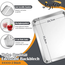 Edelstahl Backblech 2er Set 31,5x24,7x5cm Rechteckig Tiefes