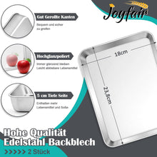 Edelstahl Backblech Set Rechteckig Tief 23,8x18x5cm 2er Pack