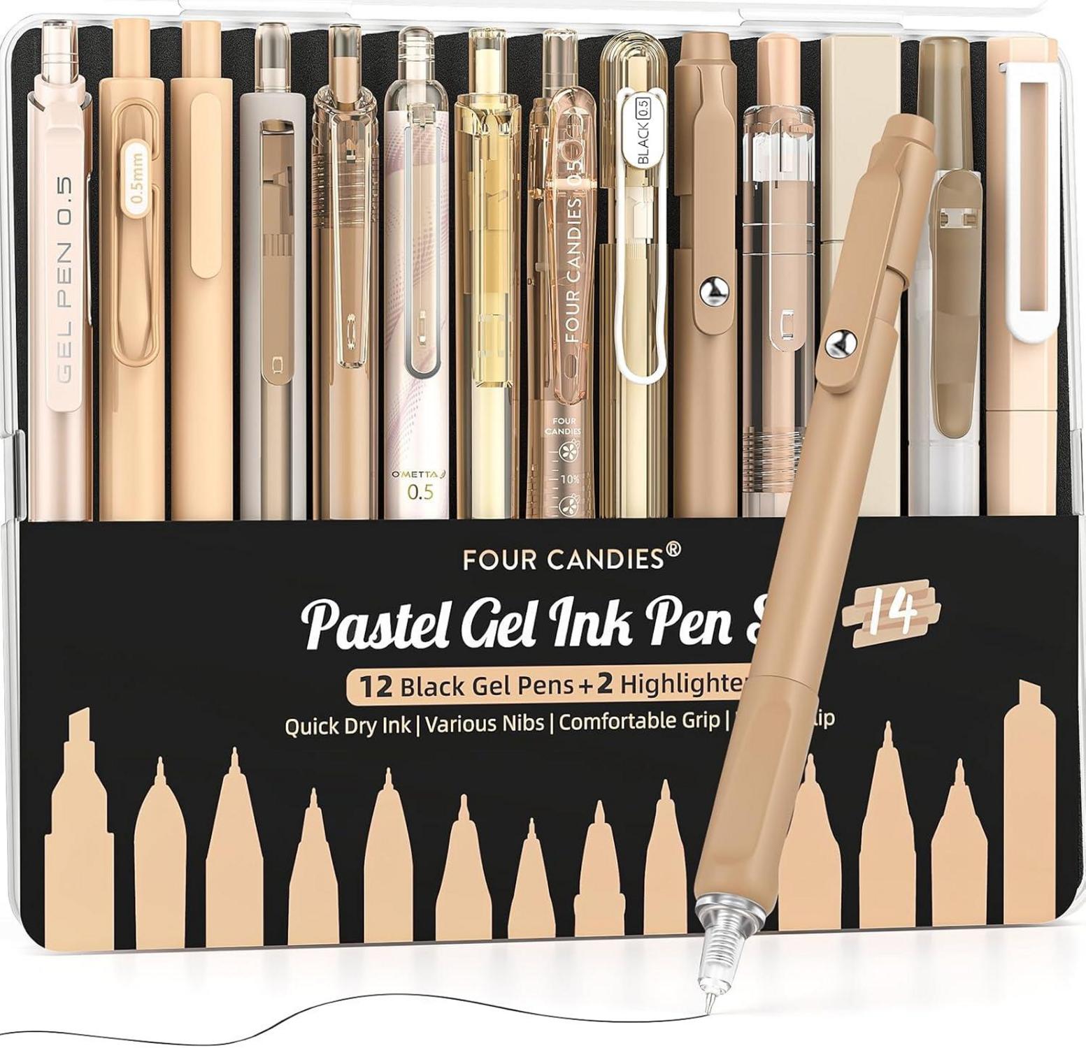 Gel-Tintenstift-Set mit Etui, 14-teilig, 0,5 mm