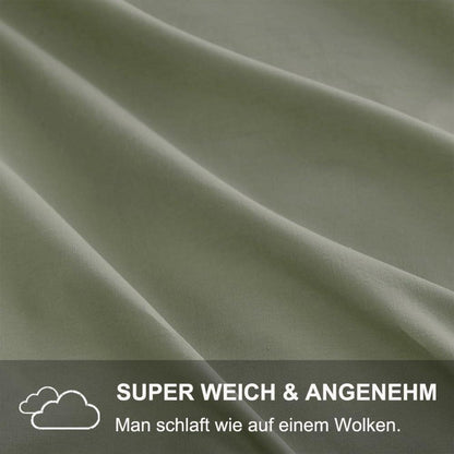 Beqnat Bettwäsche 200x200 Grün Mikrofaser Set mit
