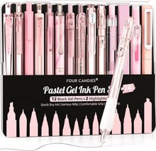 Gel-Tintenstift-Set 0,5 mm, 14-teilig mit Etui & Highlightern
