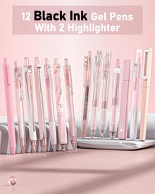 14-teiliges Gel-Tintenstift-Set mit Etui, 0,5 mm feine