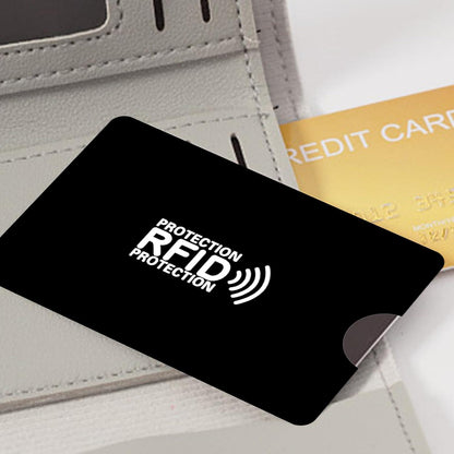10 RFID Blocker Kartenhüllen für Damen und Herren 6.2×9.2cm Schwarz