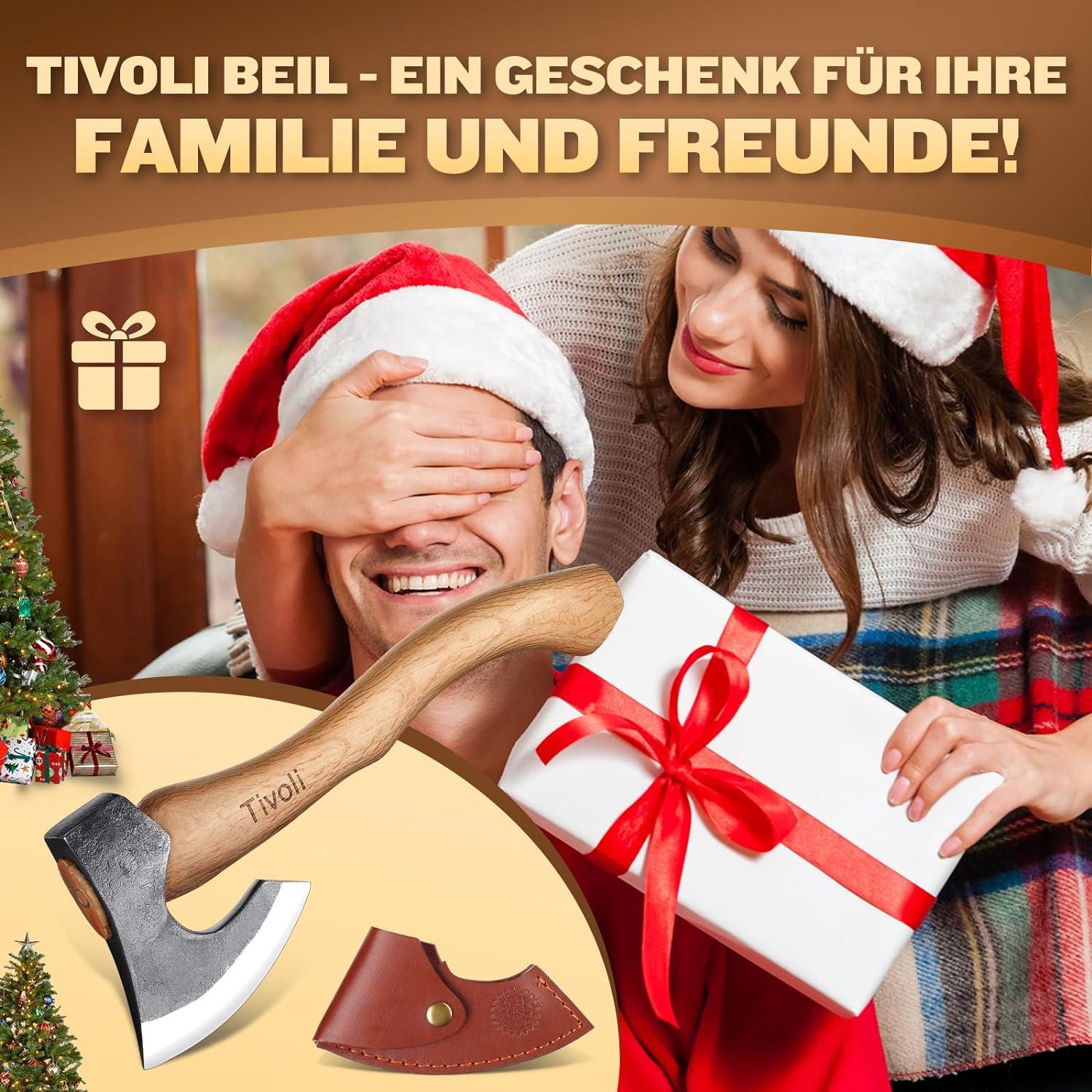 Survival Axt 38cm Hochwertige Outdoor Axt Holz Spalten