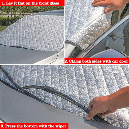 Frontscheibenabdeckung Auto Faltbar Sonnenschutz Eis Schnee 150x100cm