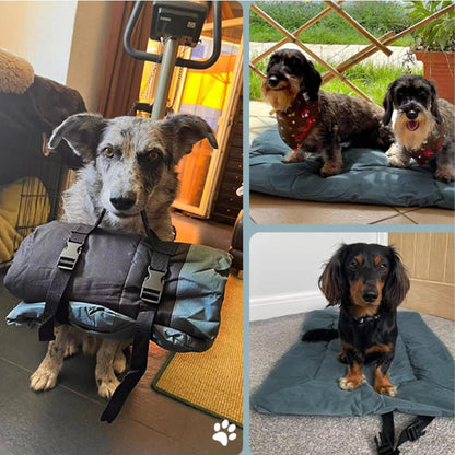 Hundedecke für Unterwegs Faltbar Wasserdicht Orthopädisches Hundebett Grau