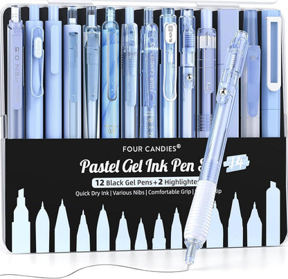 Ästhetische Gel-Stifte-Set & Highlighter, 14-teilig