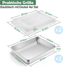 Joyfair Backblech mit Deckel Set (4-teilig) 31,6x24,5x5cm