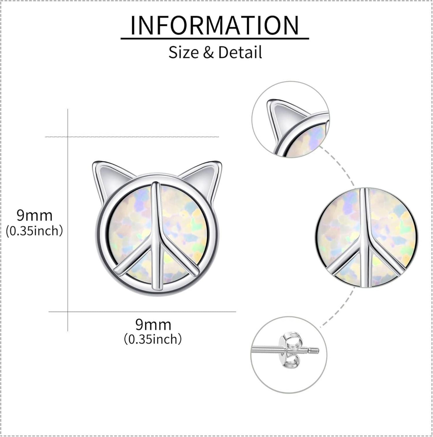 Katzen Ohrringe Opal Sterling Silber Geschenk Frauen Mädchen