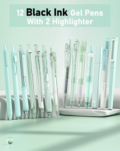 Gel-Tintenstift-Set 14-teilig mit Etui, 0,5 mm Spitze