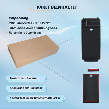 Mittelkonsolen Organizer für Mercedes A, B, GLA, CLA, GLB, EQA, EQB Rot