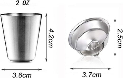 Flachmann Set Edelstahl 8oz 3oz Hip Flask Leder Geschenk Väter Männer Wandern Camping Klettern