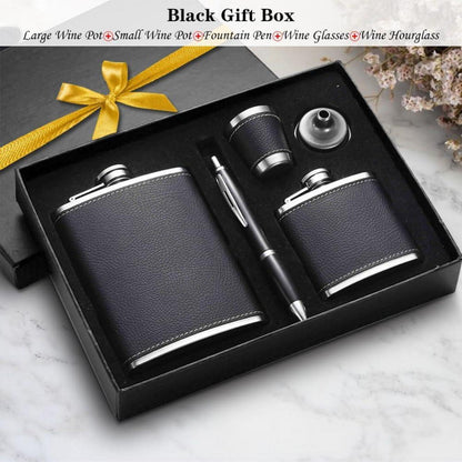 Edelstahl Leder Flachmann Set 8oz 3oz Trichter Väter Männer Geschenk