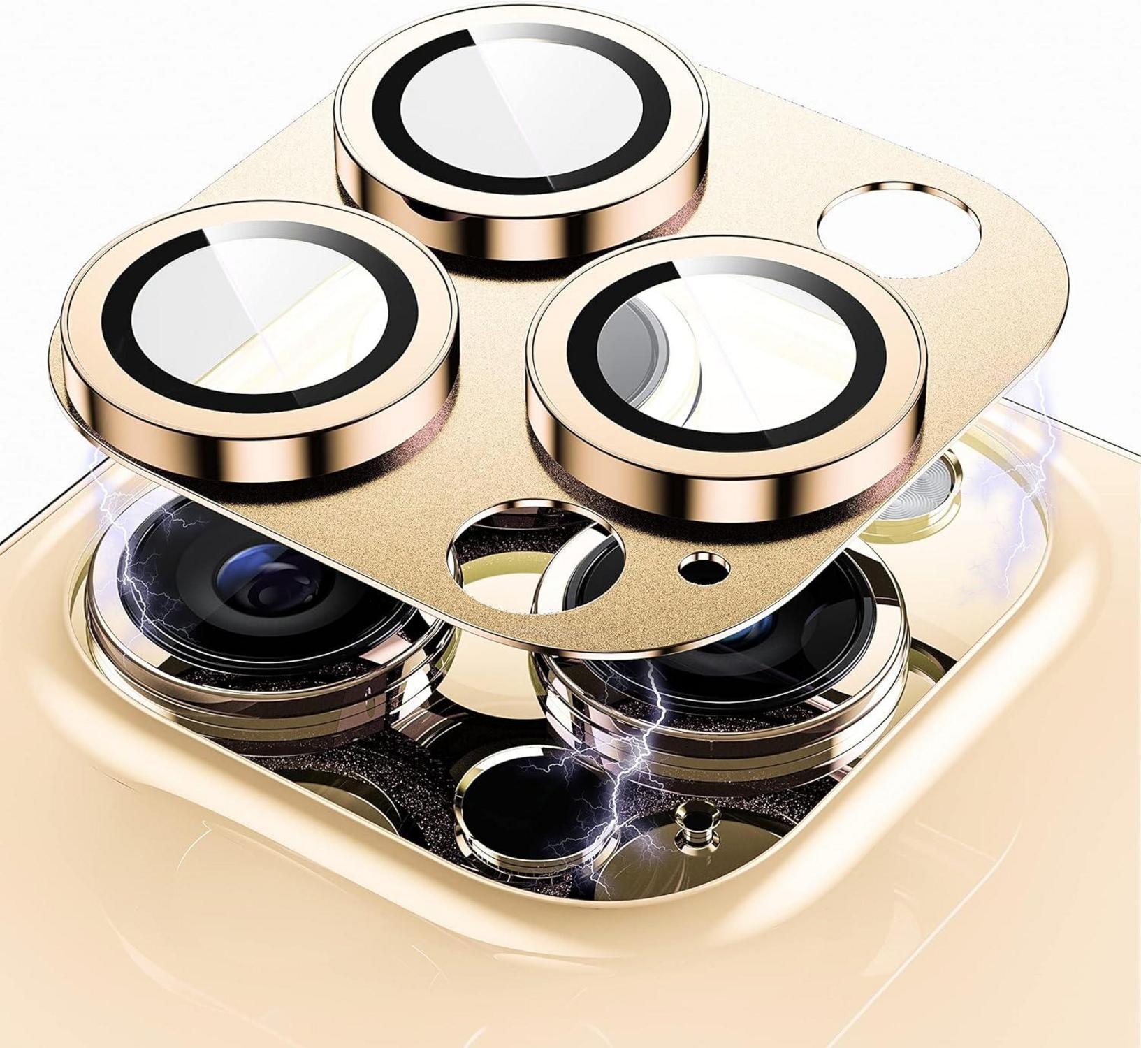 Kameraschutz für iPhone 14 Pro/Max 9H Härte Gold
