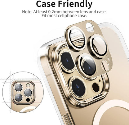 WSKEN Kameraschutz für iPhone 14 Pro Max 9H Härte HD Golden