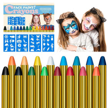 Kinderschminke Set 16 Farben für Fasching Halloween Karneval