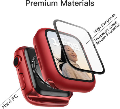 JETech Apple Watch SE Series 6 5 4 44mm Schutzhülle Rot
