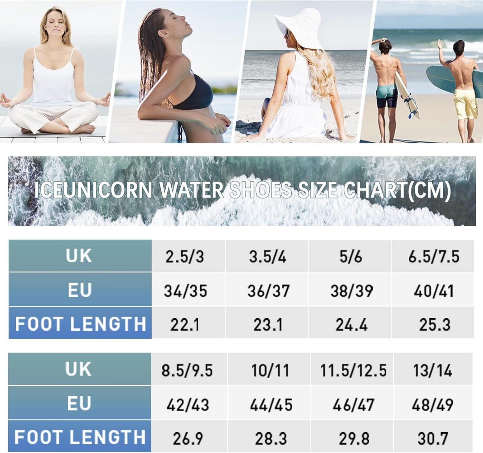 IceUnicorn Schwimmschuhe Badeschuhe Unisex Wasserschuhe Beach Pool Yoga 34/35 EU