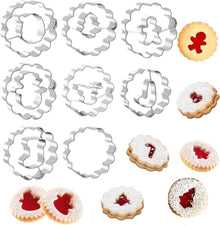 8-teiliges Edelstahl Weihnachts Linzer Ausstecher Set