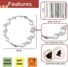 8pcs Christmas Linzer Cookie Cutters Stainless Steel Baking