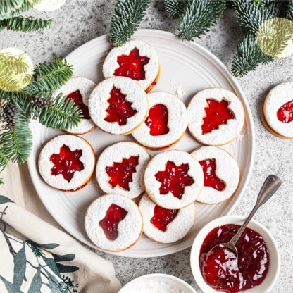 8pcs Christmas Linzer Cookie Cutters Set Stainless Steel DIY Baking Tray