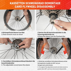 Fahrrad Kettenpeitsche Zahnkranzabzieher Kassetten Abzieher Kit Universal Werkzeug