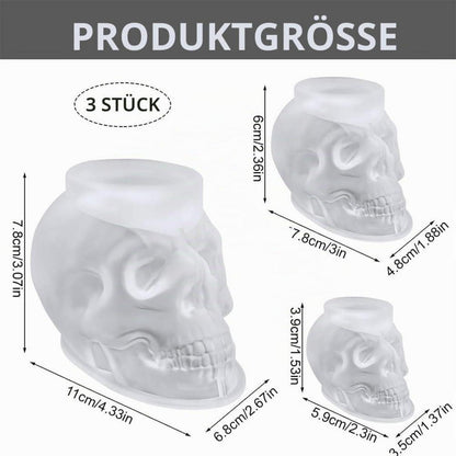 3D Totenkopf Silikonform Set | Halloween Deko & Gothic Handwerk