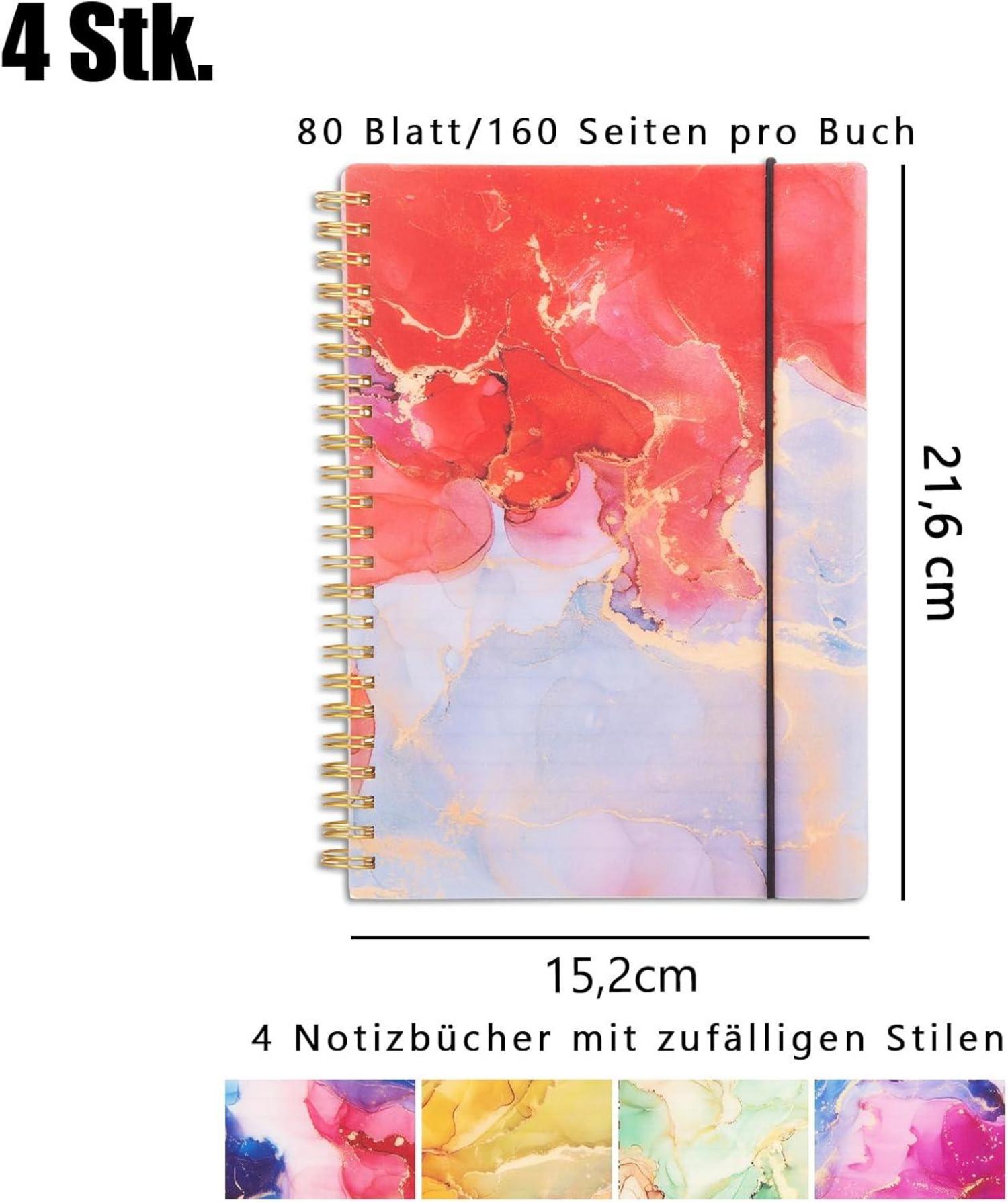 Spiralnotizbuch A5 Hardcover 80 Blatt 21x15cm Tagebuch