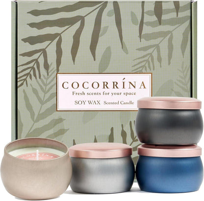 Duftkerzen Set 4 Stück 110g Sojawachs Aromatherapie Geschenke