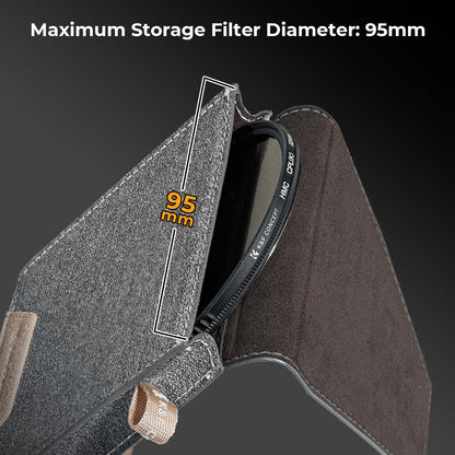 Objektivfiltertasche Wildlederimitat 95 mm Grau Pikfine