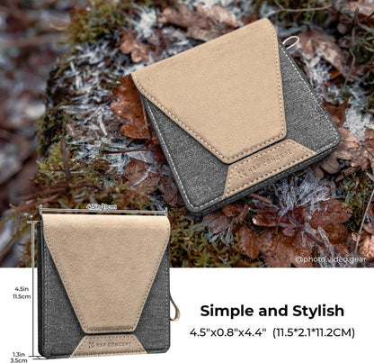 Objektivfiltertasche für Kamerafilter bis 95mm, Wildlederimitat 86mm - Grau