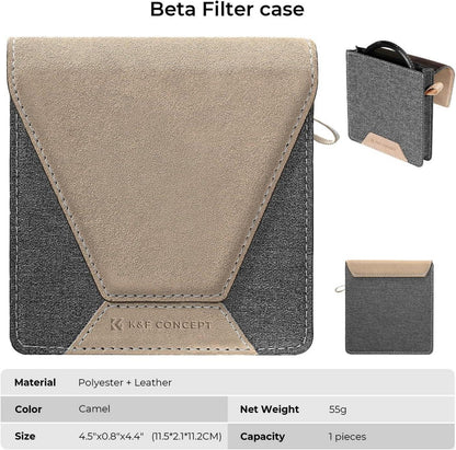 Objektivfiltertasche für Kamerafilter bis 95mm, Wildlederimitat 86mm - Grau