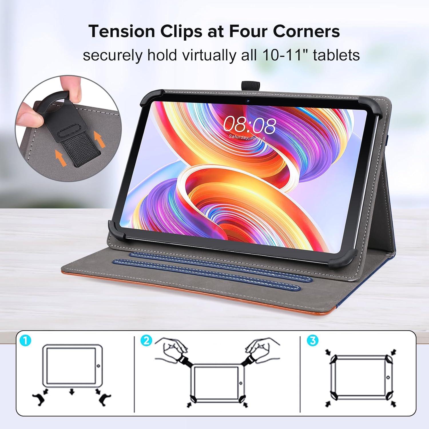 Universal Tablet Hülle für 10-11 Zoll Tablet Blau PU Leder