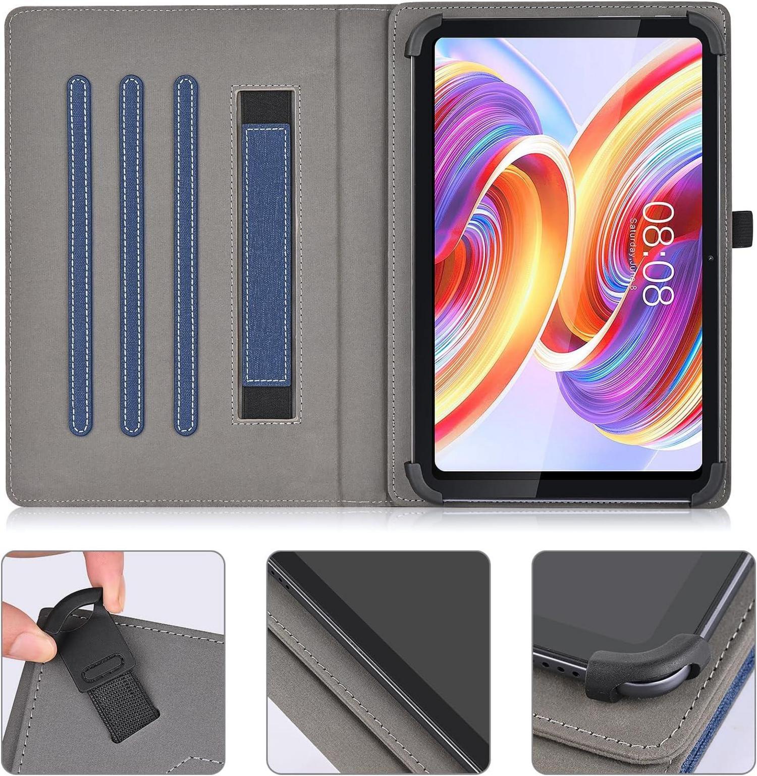 Universal Tablet Hülle 10-11 Zoll Multi-View PU Leder Blau - Kompatibel mit