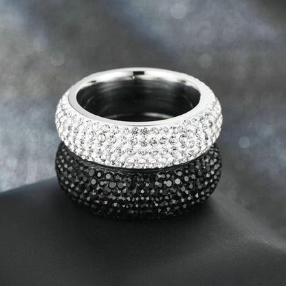 Edelstahl Ring Herren Zirkon Silber 8mm Ehering
