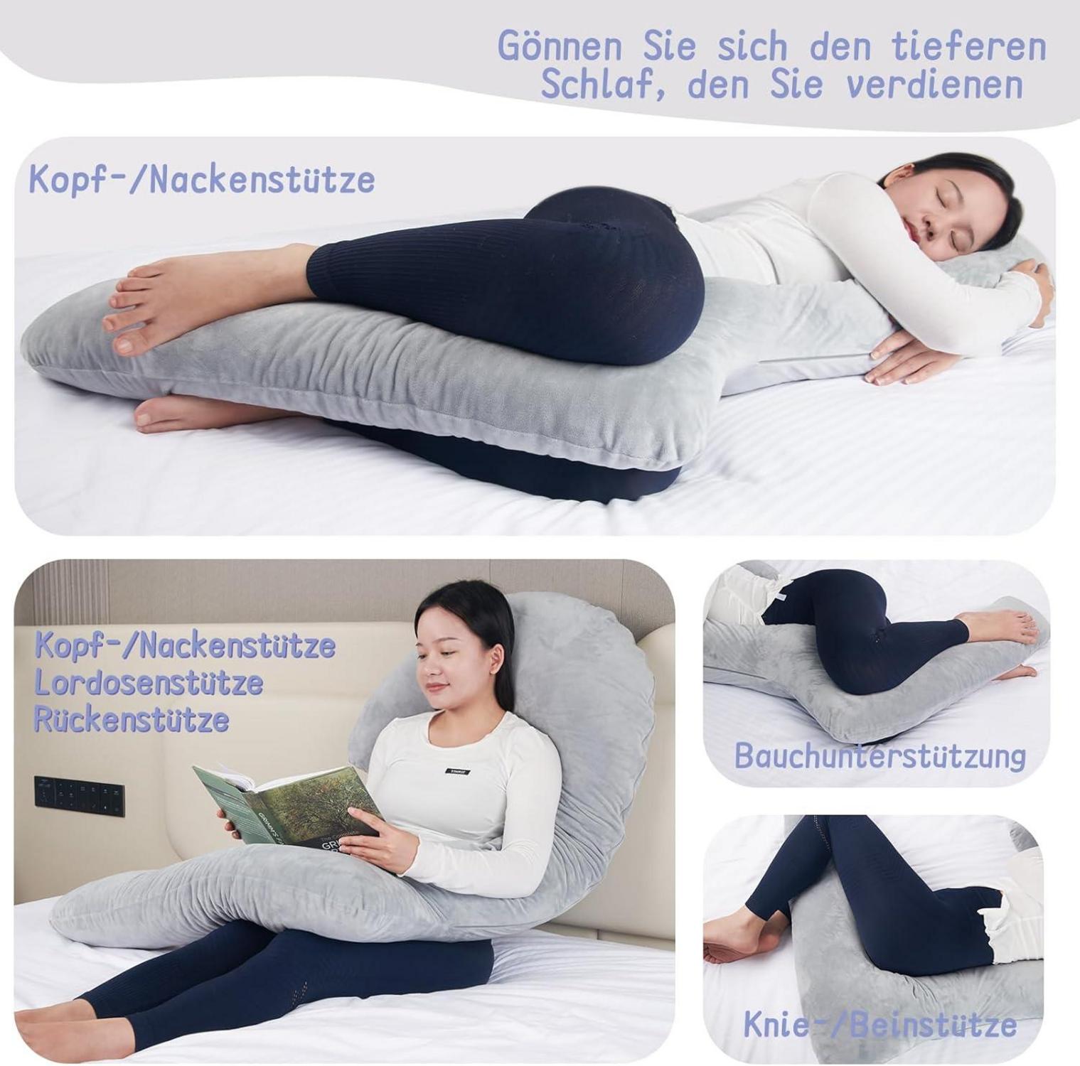 3-Form Seitenschläferkissen 173cm Memory-Schaum Schwangerschaftskissen