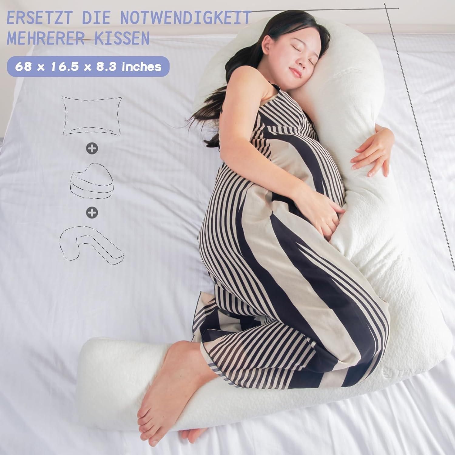 Körperkissen für Seitenschläfer, Memory Foam, 68 Zoll, Schwangeren