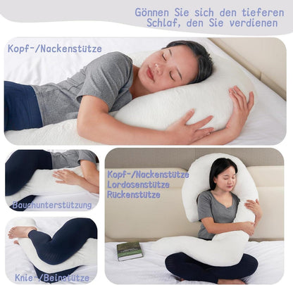 SAHEYER Körperkissen 3-förmiges Memory Foam für Seitenschläfer 68 Zoll