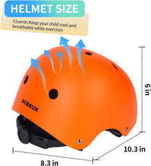 Kinder Fahrradhelm Skaterhelm für Alter 2-16 Jahre Orange