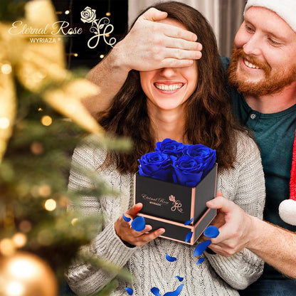 Ewige Rose Rosenbox Geschenk Frauen Muttertag Jahrestag Blau