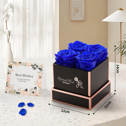 Ewige Rose Rosenbox Geschenk Frauen Muttertag Jahrestag Blau
