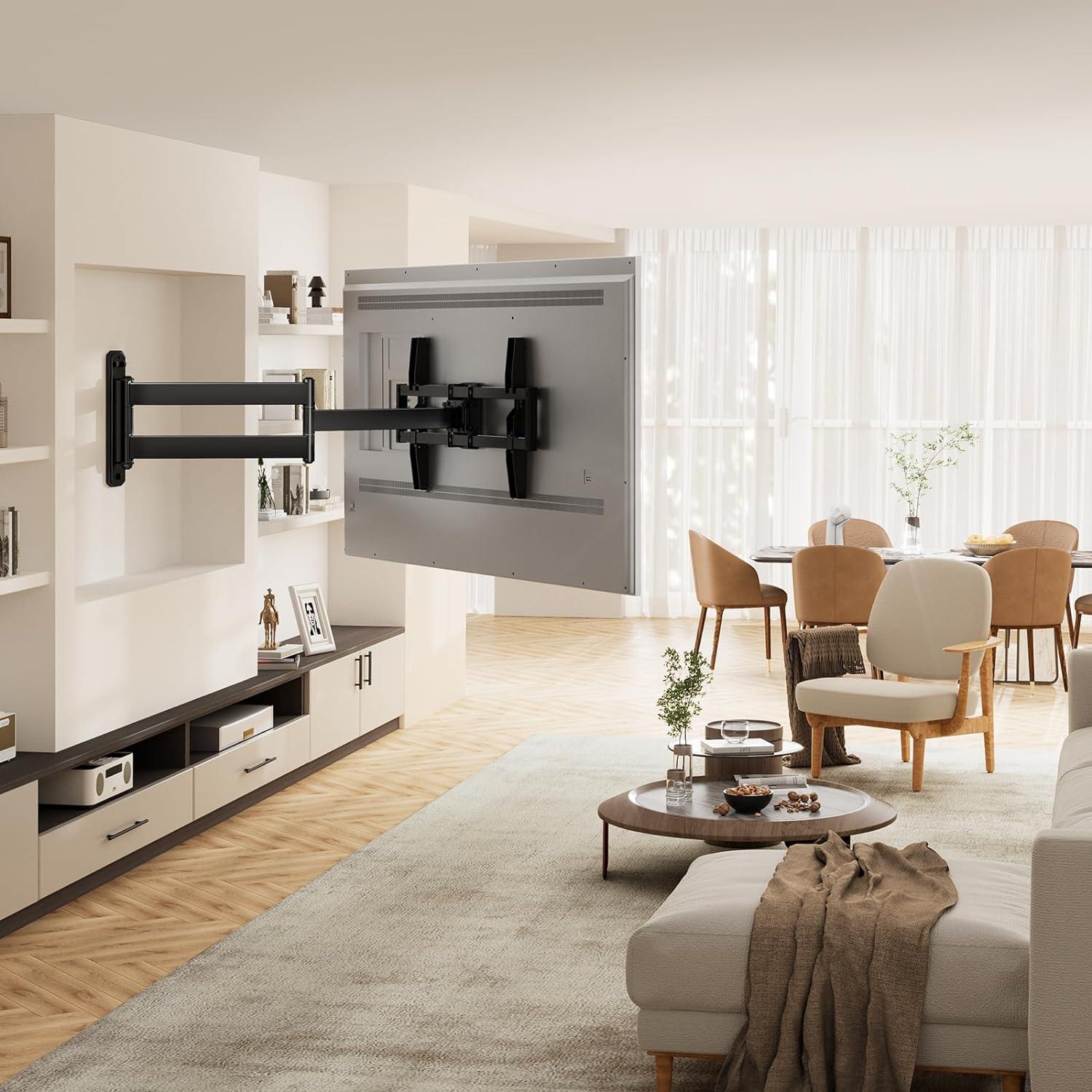 TV Wandhalterung 32-75 Zoll schwenkbarer Gelenkarm Ecke VESA 600x400mm 45KG