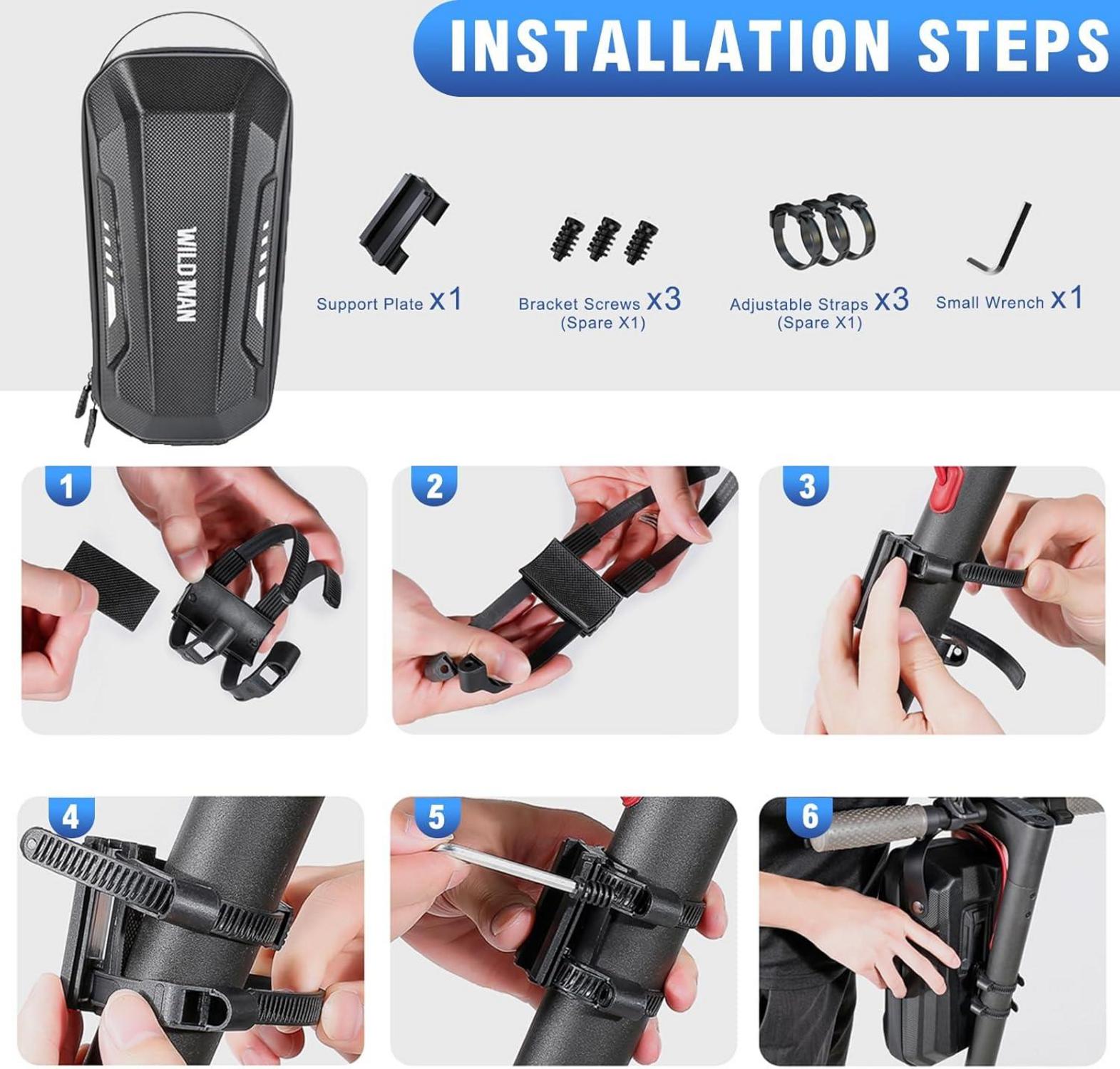 2/3L E-Scooter Tasche wasserdicht - Lenkertasche für Elektroroller mit