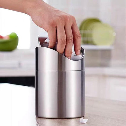 Mini Mülleimer Tischabfalleimer Edelstahl Schwingdeckel Kosmetikeimer