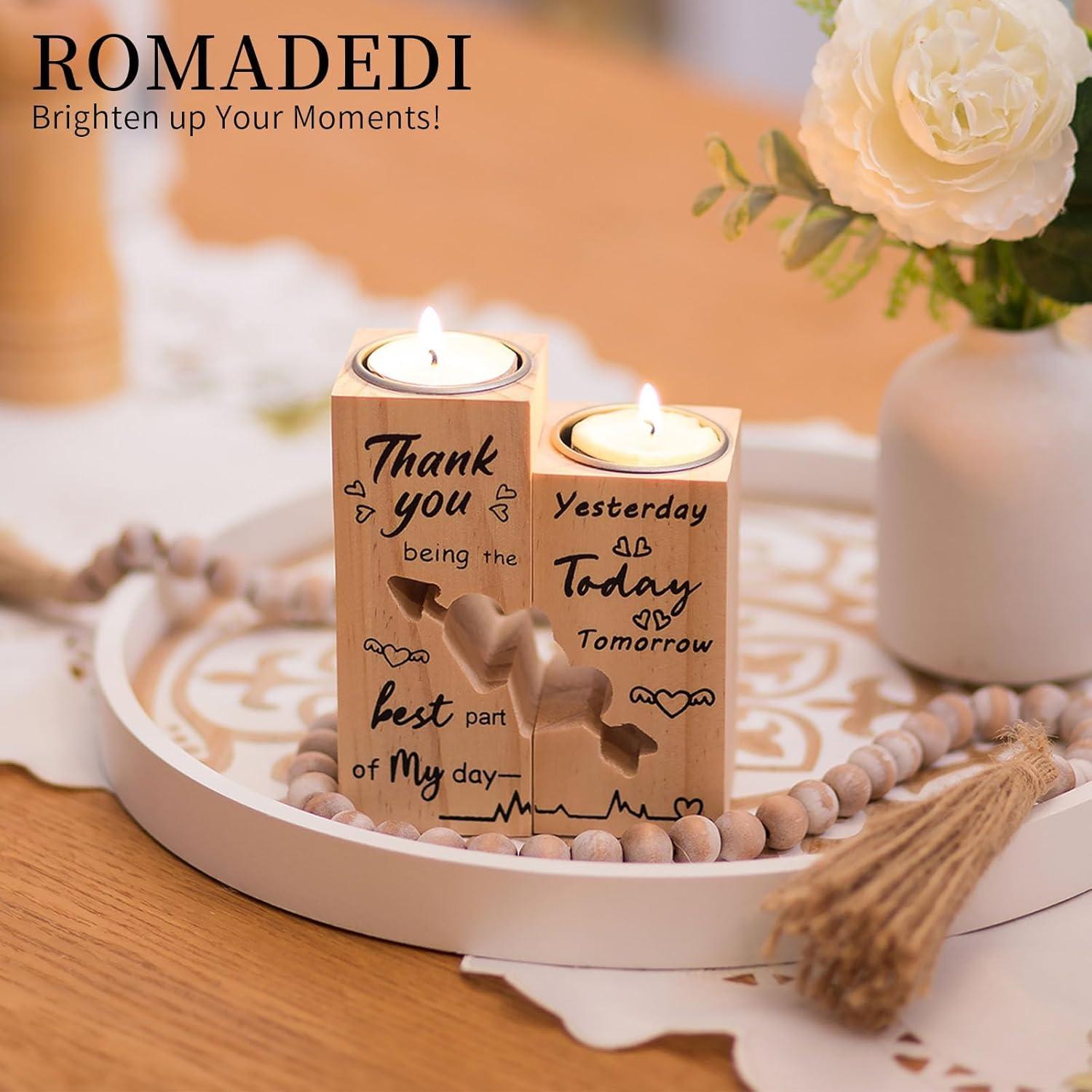 Holz-Kerzenhalter Herzform Geschenk Hochzeit Valentinstag
